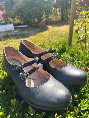 Dansko Josie Women’s Black Mary Jane Platform Shoes Classic Comfort Sz 39/8.5